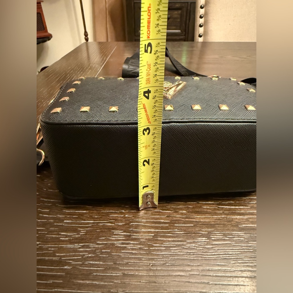 Valentino Orlandi Black and Gold Studded Crossbody Bag - Picture 5 of 13